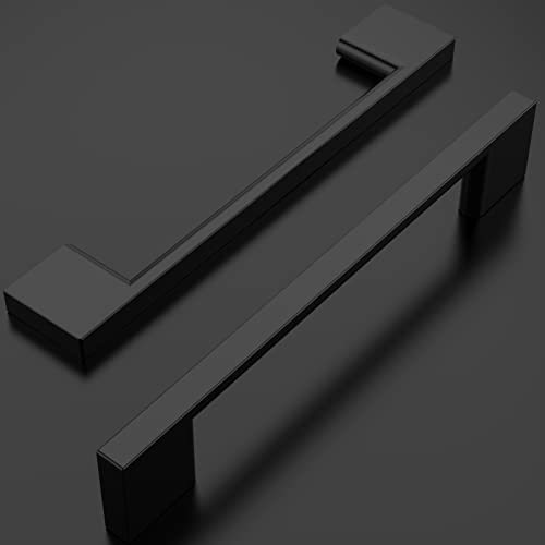 Amerdeco 10 Pack Matte Black Cabinet Pulls 5 Inch(128MM) Hole Centers Kitchen Cabinet Handles Cabinet Hardware Kitchen Handles for Cabinets Cupboard Handles Drawer Pulls ZH0060 - Image 2