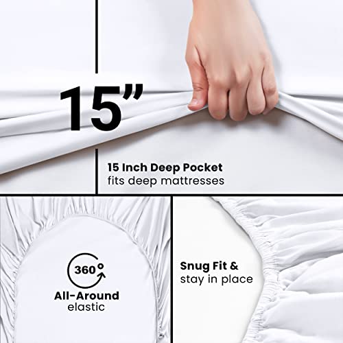 Utopia Bedding Twin XL Fitted Sheet - Bottom Sheet - Deep Pocket - Soft Microfiber - Shrinkage and Fade Resistant - Easy Care -1 Fitted Sheet Only (White) - Image 3