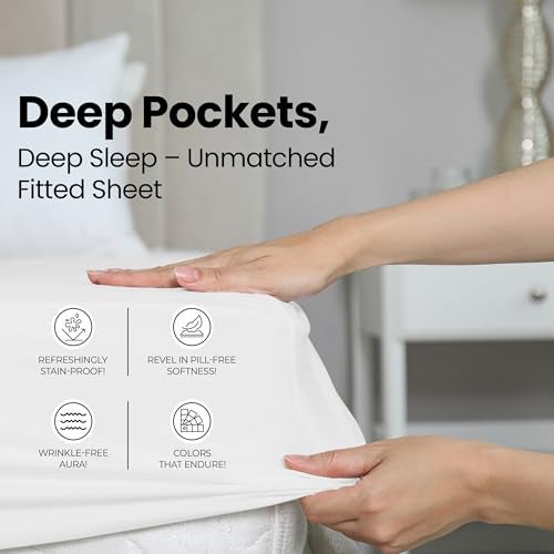 Utopia Bedding Twin XL Fitted Sheet - Bottom Sheet - Deep Pocket - Soft Microfiber - Shrinkage and Fade Resistant - Easy Care -1 Fitted Sheet Only (White) - Image 4