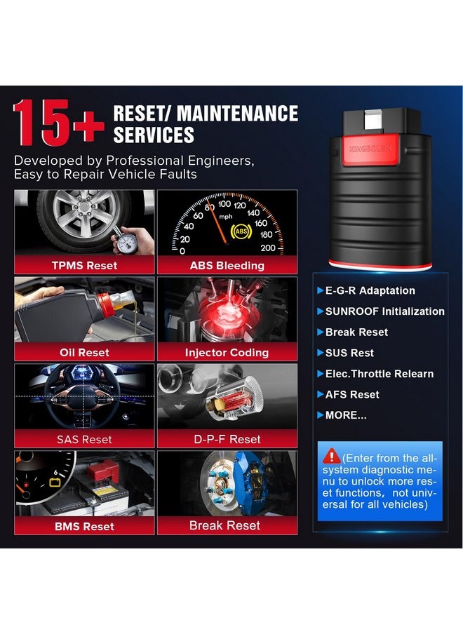 kingbolen KINGBOLEN Ediag All Systems Obd2 Scanner Bluetooth, Bidirectional OBDII Diagnostic Tool with ECU Coding, Active Test, 15+ Reset Functions, TPMS Reset for iPhone & Android, All Software 1 Year Free  - Image 2