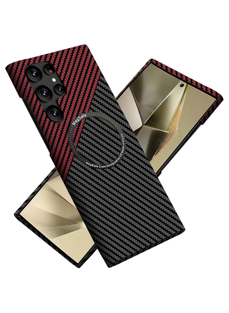 Magnetic Case For Samsung Galaxy S25 Ultra Case Carbon Fiber Texture Ultra-Thin Ultra-Light Anti-Scratch Shock Protection Case  - Image 1