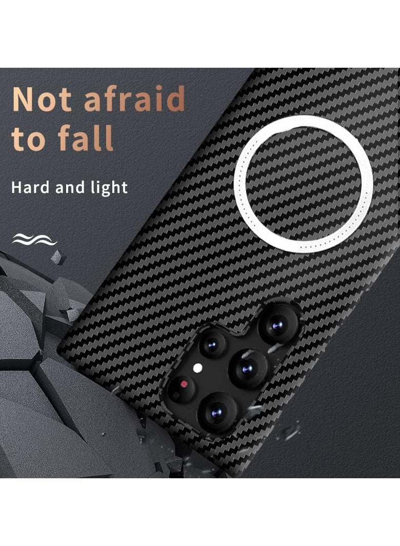 Magnetic Case For Samsung Galaxy S25 Ultra Case Carbon Fiber Texture Ultra-Thin Ultra-Light Anti-Scratch Shock Protection Case  - Image 4