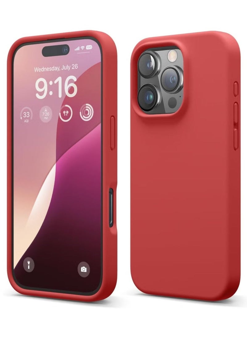 Raxoom iPhone 16 Pro Case Cover – Full Body Protection, Shockproof, Slim Design with Anti-Scratch Soft Microfiber Lining – Red - Image 1