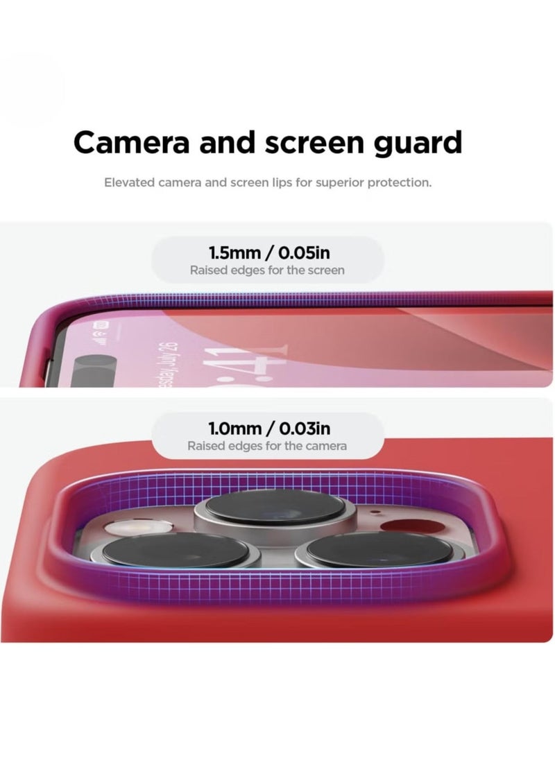 Raxoom iPhone 16 Pro Case Cover – Full Body Protection, Shockproof, Slim Design with Anti-Scratch Soft Microfiber Lining – Red - Image 2