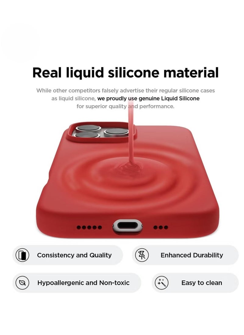 Raxoom iPhone 16 Pro Case Cover – Full Body Protection, Shockproof, Slim Design with Anti-Scratch Soft Microfiber Lining – Red - Image 3
