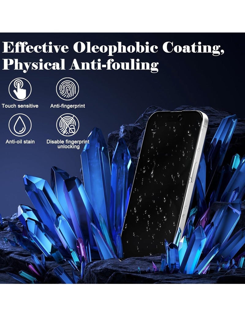 Raxoom 2-Pack Privacy Screen Protector for iPhone 16 / iPhone 15 / iPhone 15 Pro 6.1" â€“ Tempered Glass [Anti-Spy] [9H Hardness] [Anti-Scratch] [Bubble-Free Installation] - Image 2