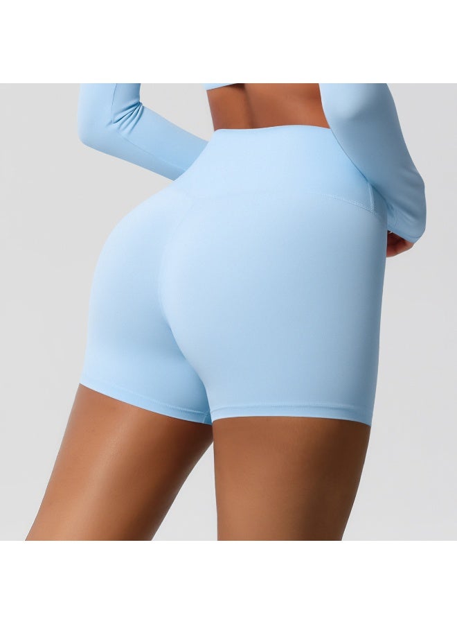 شورت يوغا نسائي بخصر مرتفع ورفع للمؤخرة، درزة داخلية 3 بوصات، بفرشاة مزدوجة للجري واللياقة البدنية - Image 4