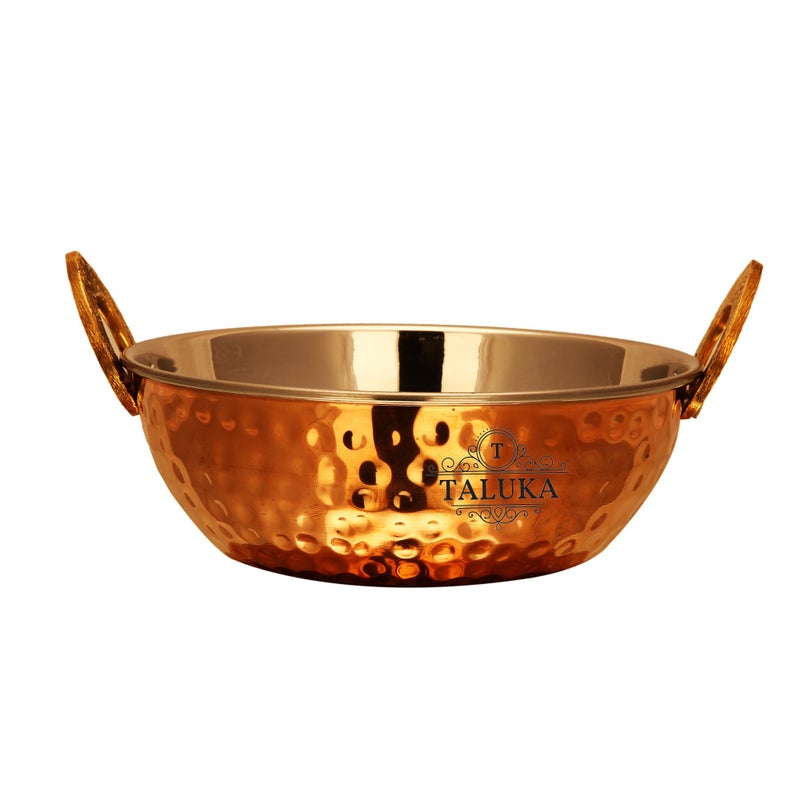 Taluka طلاكا (6" × 2.3" بوصة تقريبًا) قدر نحاسي مطروق من الداخل فولاذي سعة :- 500 مل أدوات مطاعم أدوات فنادق أدوات منزلية هدية (500 مل) - Image 1