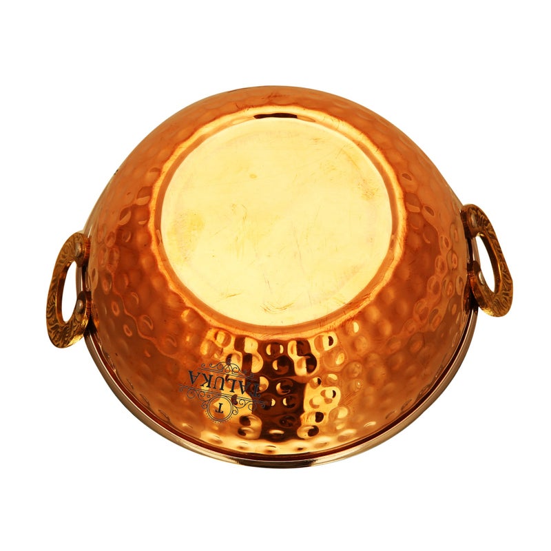 Taluka طلاكا (6" × 2.3" بوصة تقريبًا) قدر نحاسي مطروق من الداخل فولاذي سعة :- 500 مل أدوات مطاعم أدوات فنادق أدوات منزلية هدية (500 مل) - Image 3
