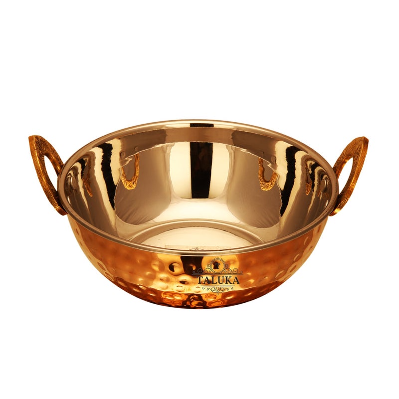 Taluka طلاكا (6" × 2.3" بوصة تقريبًا) قدر نحاسي مطروق من الداخل فولاذي سعة :- 500 مل أدوات مطاعم أدوات فنادق أدوات منزلية هدية (500 مل) - Image 2