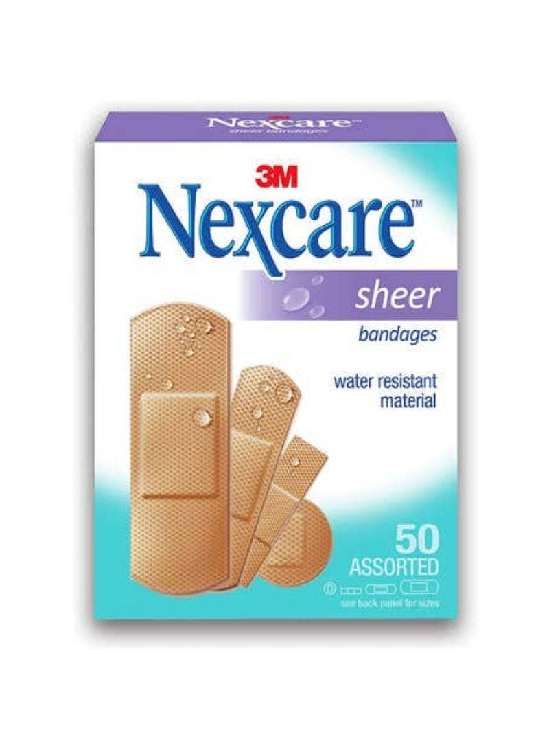 Nexcare Sheer Bandages Assorted 50pcs 658-50 3m