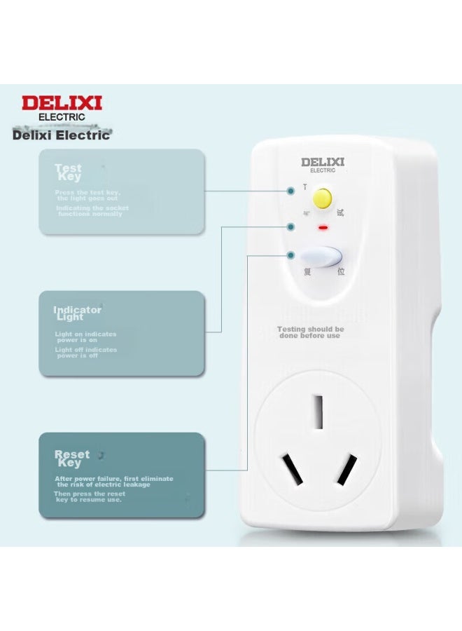 Delixi Leakage Protection Plug For Water Heater And Air Conditioner, High-power Wiring Anti-leakage Plug, Leakage Protection Plug, 16a, Plug And Play - Image 3
