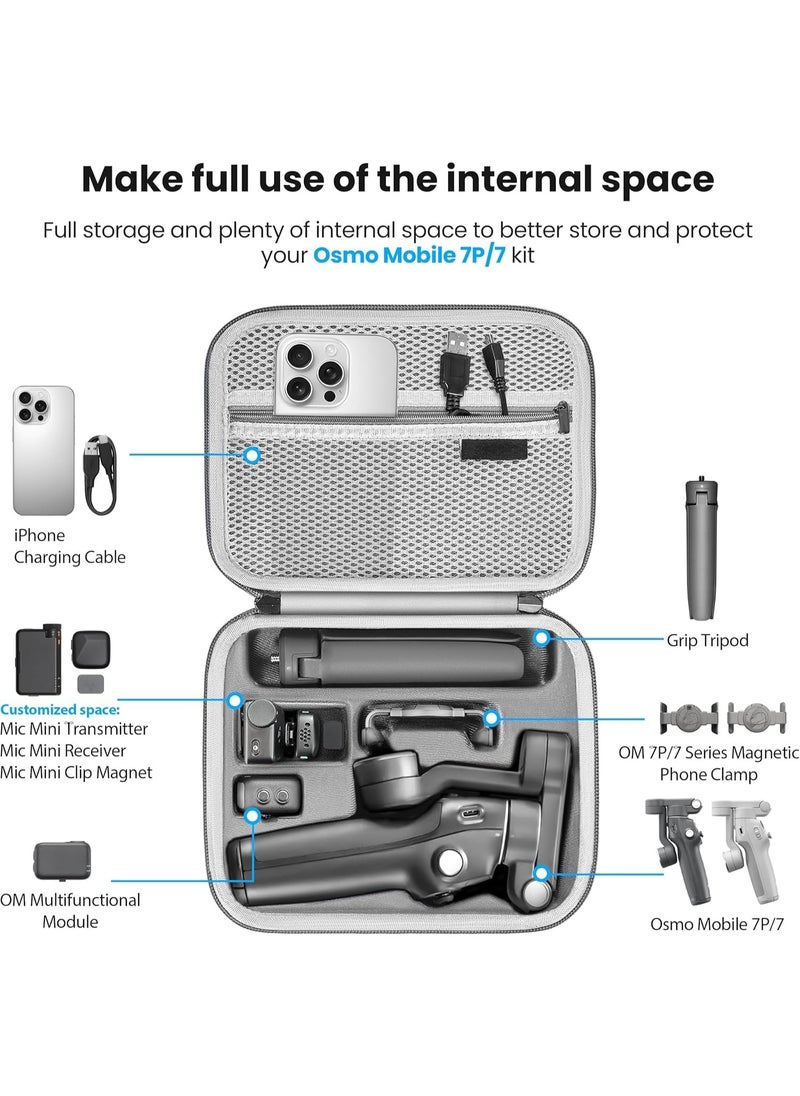 CENXI Osmo Mobile 7P Case, Portable PU Shoulder Bag for Dji Osmo Mobile 7 Pro/7P Gimbal Stabilizer Travel Case for DJI Osmo Mobile 7/7P Accessories  - Image 2
