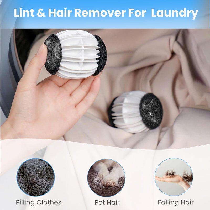 كاست ويف 6 عبوة من مزيل شعر الحيوانات الأليفة للغسيل، كرات غسيل قابلة لإعادة الاستخدام مضادة للتشابك مزودة بأجهزة لالتقاط الشعيرات، مزيل للشعيرات والوبر من الملابس، لأغطية الحيوانات الأليفة والبطانيات في الغسالة. - Image 5
