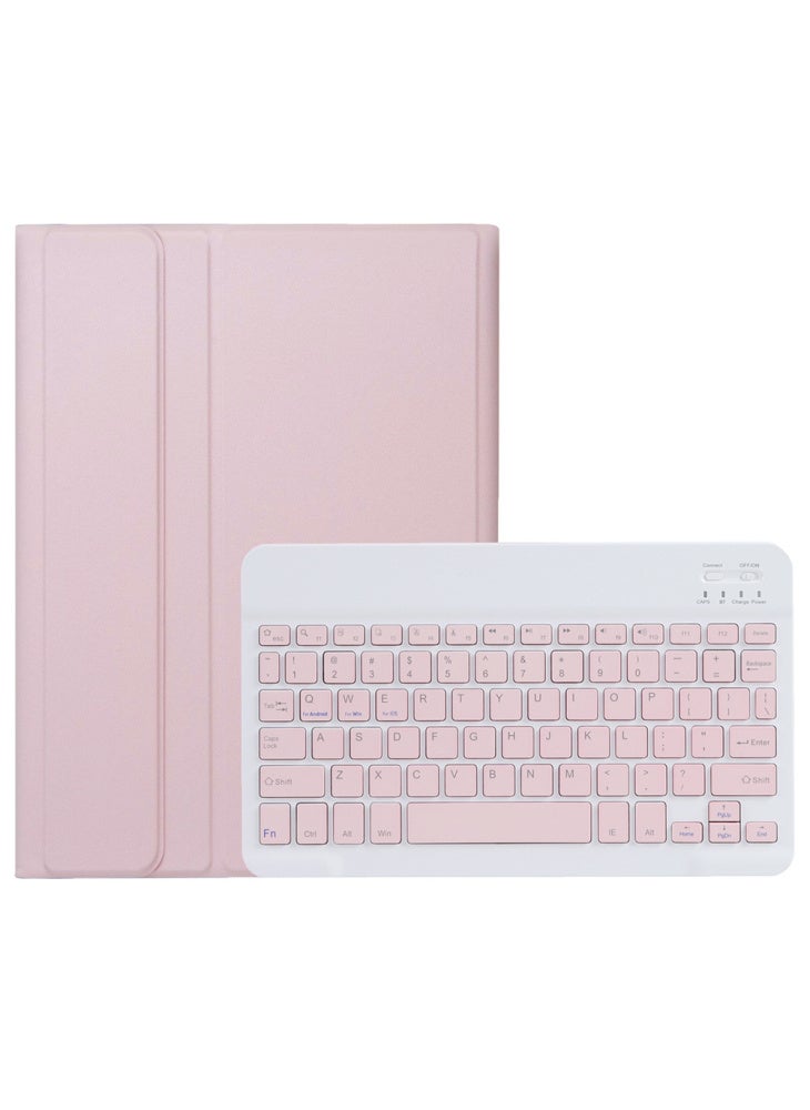 AH21 For Huawei MatePad SE 11 Leather+TPU Tablet Cover with Bluetooth-compatible Keyboard - Pink - Image 1
