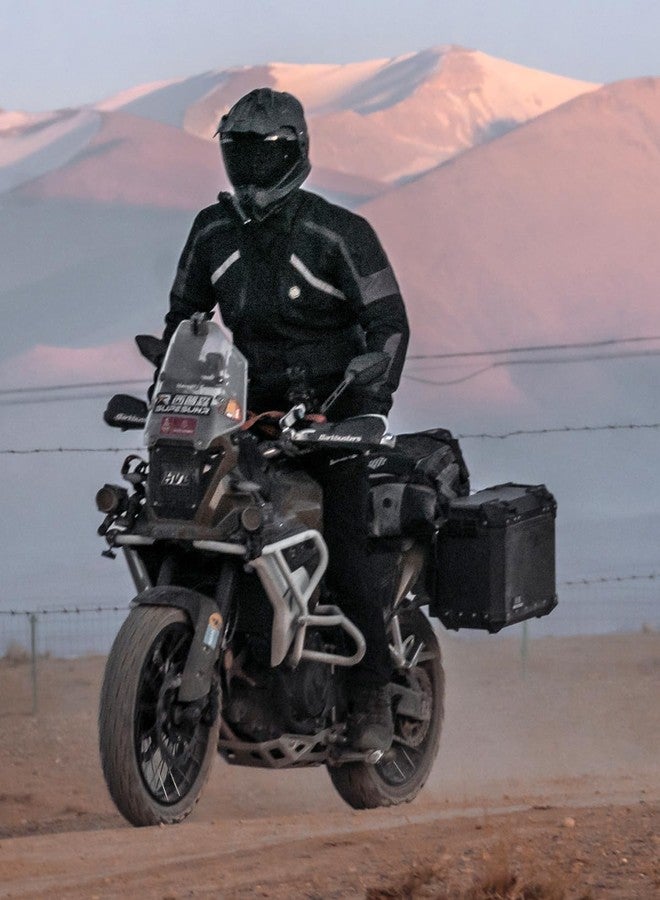 ILM Motorcycle Jacket Adventure Mens Riding Armored Airflow Dirt Bike Touring Waterproof Clothing All Season Model RL01, Grey, L - Image 2