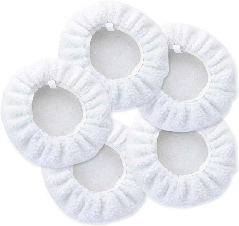 10-inch Polishing Pad 5-Pack White Gentle Fiber - Even Wax Distribution for Smooth Buffing Finish for Auto Detailing - Image 1