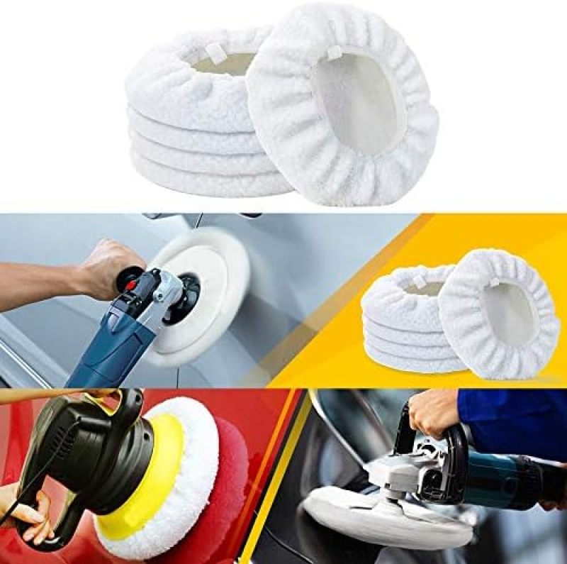 10-inch Polishing Pad 5-Pack White Gentle Fiber - Even Wax Distribution for Smooth Buffing Finish for Auto Detailing - Image 3