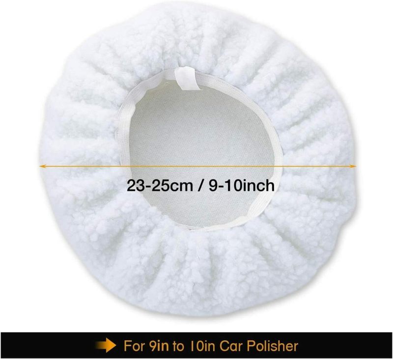 10-inch Polishing Pad 5-Pack White Gentle Fiber - Even Wax Distribution for Smooth Buffing Finish for Auto Detailing - Image 2