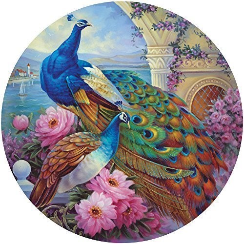 Bits and Pieces - 500 Piece Round Jigsaw Puzzle for Adults – ‘Marvelous Garden’ 500 pc Large Piece Jigsaw by Artist Oleg Gavrilov - 20” in Diameter - Image 1