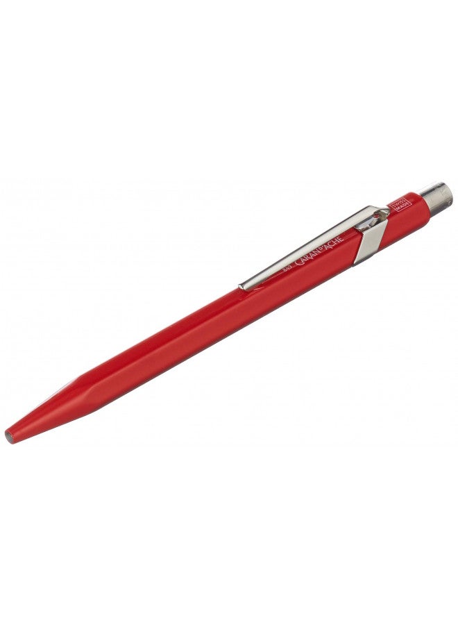 Caran d'Ache 849: Metal Pen Ballpoint Red, Red Cartridge (849.020)