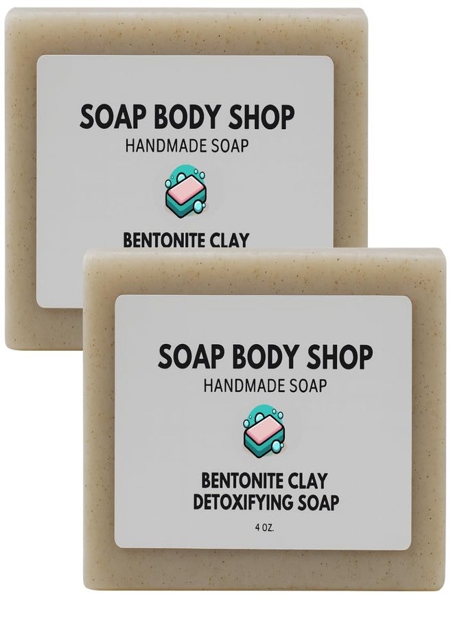 Bentonite Clay Detoxifying Soap, Handmade Soap Bar, Body Soap Bars Moisturizing, Bentonite Clay Powder, Essential Oil Soap, Goat Milk Soap, 4 oz. Bar (2 Pack) - Image 1