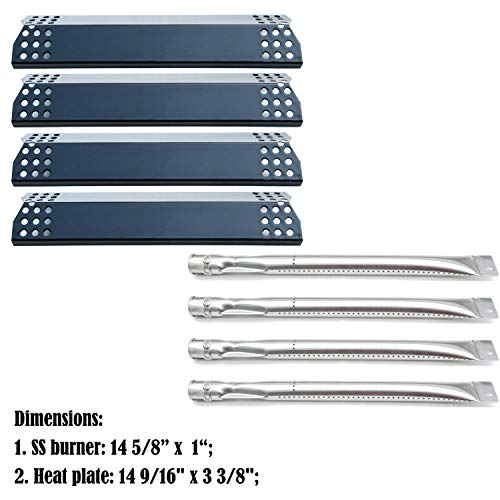 Direct store Parts Kit DG142 Replacement 14 5/8 inch burner for Sunbeam,Nexgrill,Grill Master 720-0697 Gas Grill Burners,Heat Plates (Stainless Steel Burner + Porcelain Steel Heat Plate) - Image 2