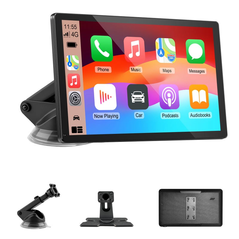 GTVFS CarPlay Screen for Car, 9'' Wireless CarPlay & Android Auto - Smart Portable Touchscreen with Bluetooth/FM, Mirror Link, Voice Control, GPS Navigation, Hands-Free Calling, Plug & Play Car Play Screen - Image 1