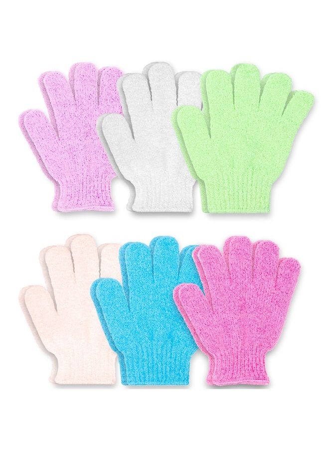 DecorRack Deep Exfoliating Shower Gloves for Women and Men, Exfoliate and Remove Dead Dry Skin, Shower, Spa, and Massage Bathing Accessories, Body Scrub Glove One Size Fits All (6 Pairs) - Image 1