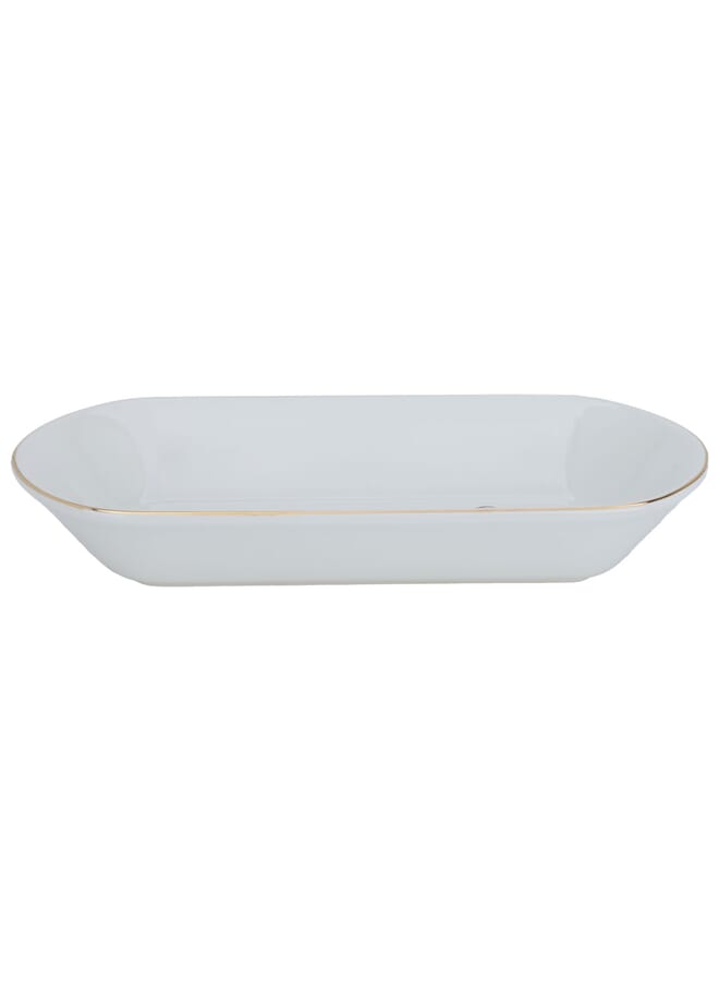 Alsaif Gallery White porcelain serving plate, elephant engraving, 29 cm - Image 1
