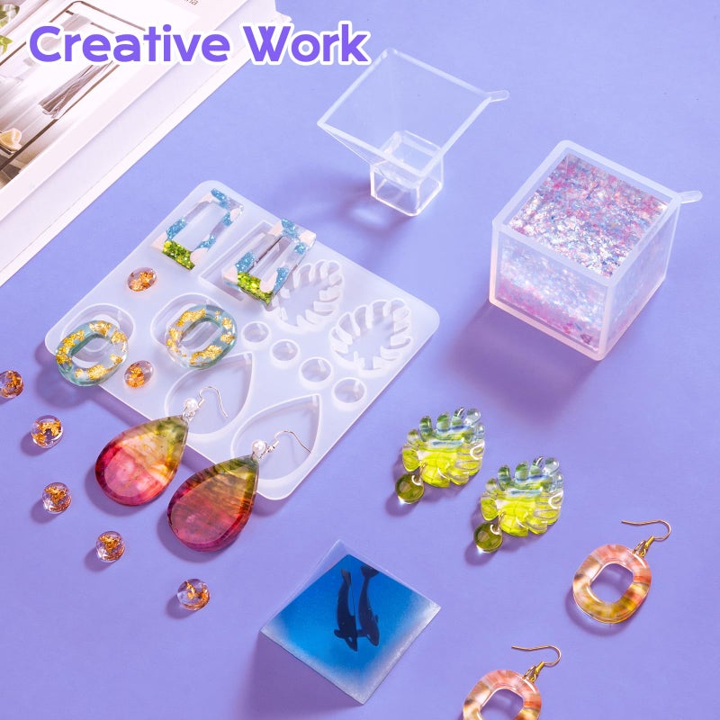 HeyClear Epoxy Resin Kit with Molds for Beginners, 16 oz Super Clear and Hard Resina Complete Craft Supplies Set for Starters Casting Arts Crafts for Adults, Jewelry Making, DIY Creation Gifts - Image 2