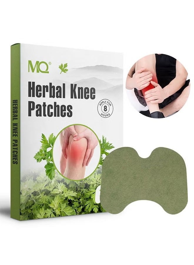 MQ Herbal Knee Patches 12 Pcs, Pure Natural Herbal Ingredients, Relief Arthritis Pain, Long Lasting of Heating, Wormwood Knee Pain Patch Paste - Image 1