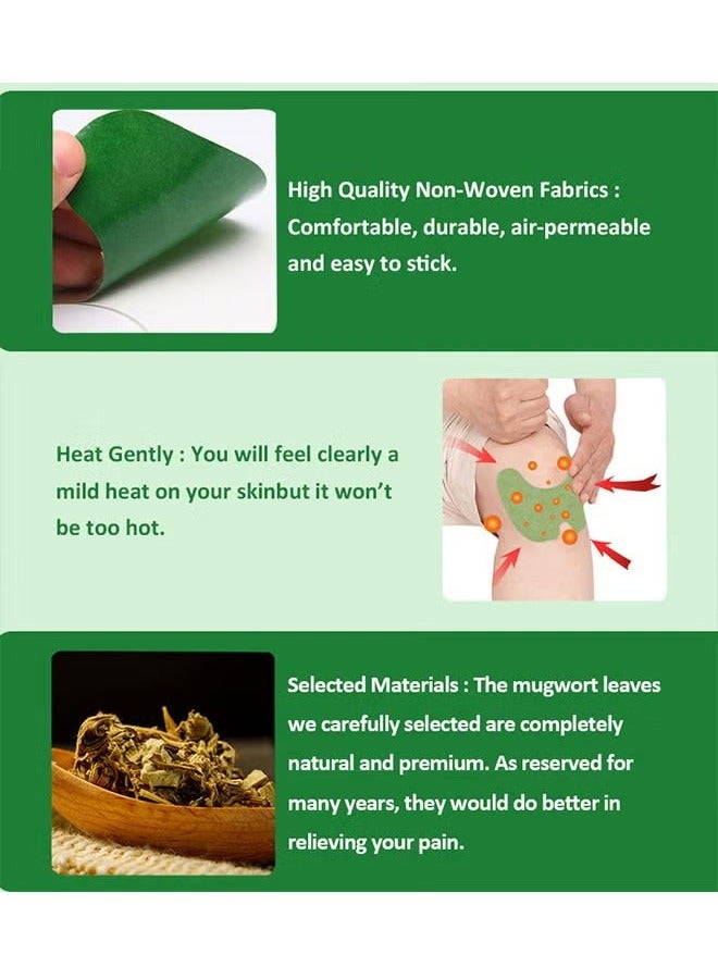 MQ Herbal Knee Patches 12 Pcs, Pure Natural Herbal Ingredients, Relief Arthritis Pain, Long Lasting of Heating, Wormwood Knee Pain Patch Paste - Image 4