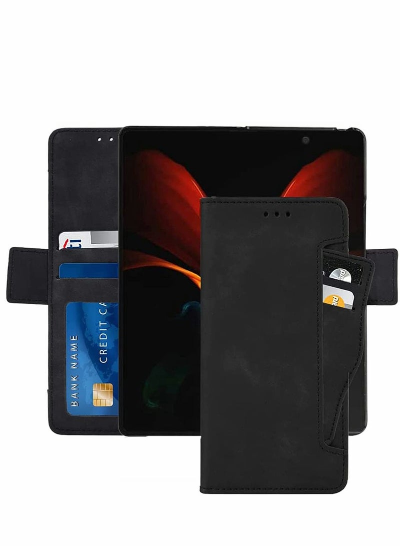 Excefore Case for Samsung Galaxy Z Fold 2 5G Case Cover, Wallet case, Classic Leather Wallet Foldable Case with Credit Card Holder - Image 1
