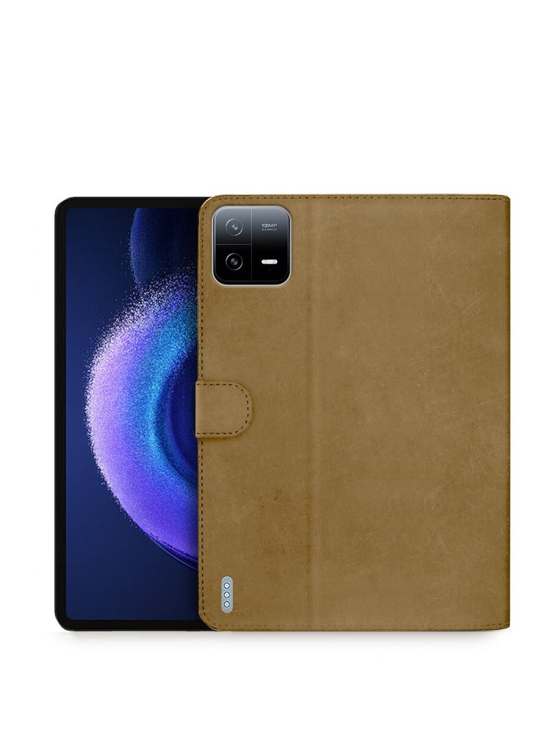 Wtech PU Leather Flip Case Cover For Xiaomi Pad 6 / Pad 6 Pro 11 Inch 2023 Light Brown - Image 1