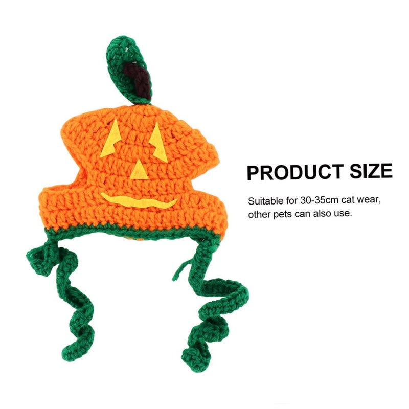 Adjustable Pumpkin Hat for Cats 30-35cm Smiling Face Halloween Costume - Image 3