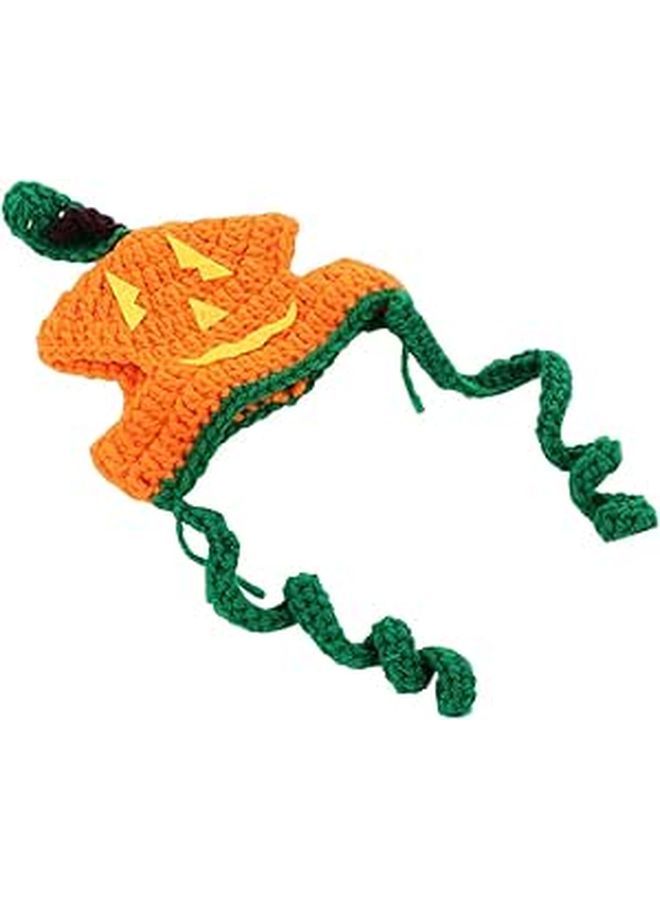 Adjustable Pumpkin Hat for Cats 30-35cm Smiling Face Halloween Costume - Image 1