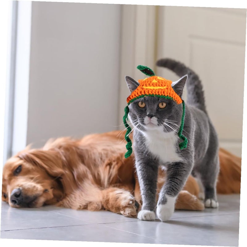 Adjustable Pumpkin Hat for Cats 30-35cm Smiling Face Halloween Costume - Image 4
