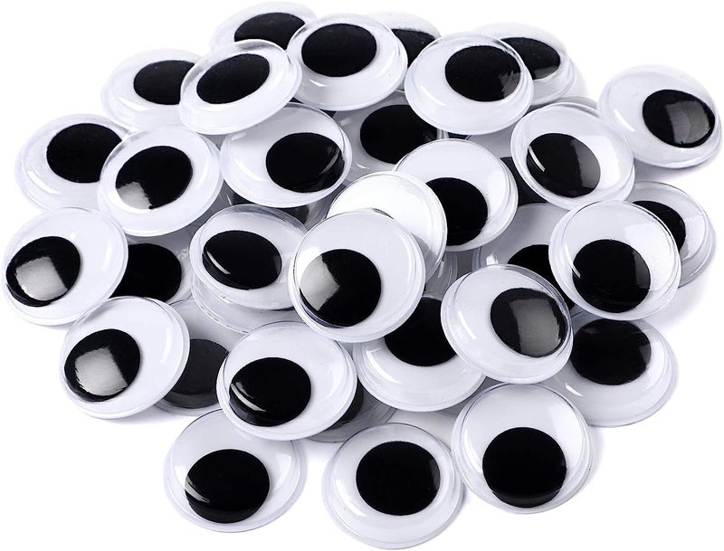 Prescent 40 pc Round Googly Wiggle Eyes 20 mm for Art Carft, Doll Making, Silly Sock, DIY (20 mm - 40 pc) - Image 1