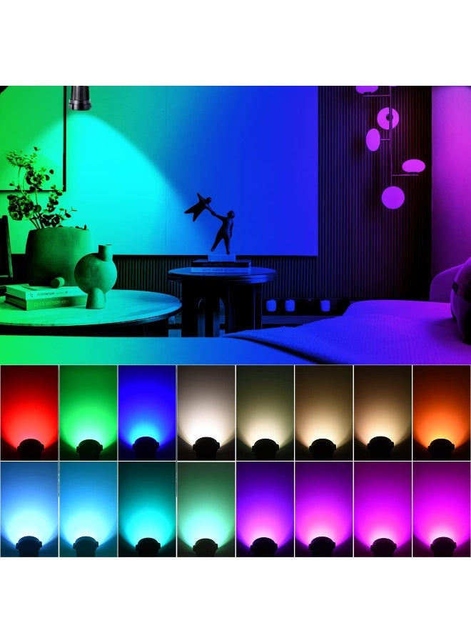 FZWLE Spot Lights Indoor, 5W RGBW Uplighting Indoor 16 Color Changing Up Lights Indoor with Remote Control, Plant Spotlight Decorative Lights (2 Pack with Base and Stake) - Image 2
