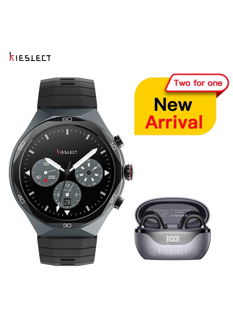 كيسلكت حزمة Kieslect الذكية Elite2 + سماعات Kieslect Open AI – شاشة AMOLED 1.46″، GPS مزدوج، مساعد ChatGPT + صوت 3D - Image 1