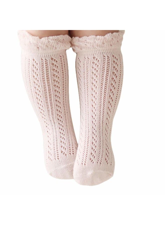 ACTLATI 3 Pairs Baby Girls Boys Knee High Socks Cotton Newborn Knit Stockings for 0-24 Months Infants Toddlers - Image 4