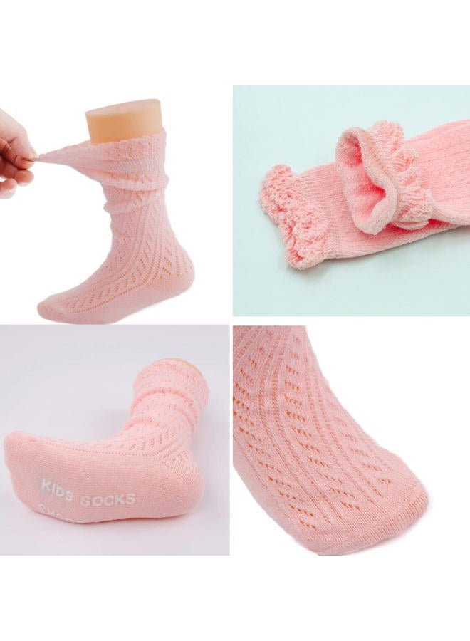 ACTLATI 3 Pairs Baby Girls Boys Knee High Socks Cotton Newborn Knit Stockings for 0-24 Months Infants Toddlers - Image 5