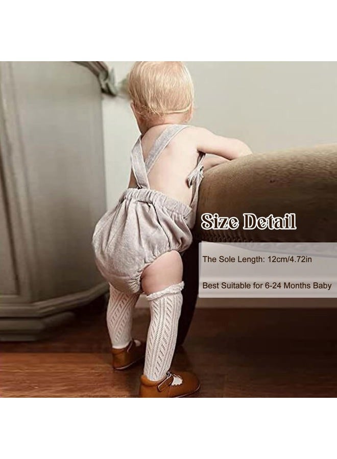 ACTLATI 3 Pairs Baby Girls Boys Knee High Socks Cotton Newborn Knit Stockings for 0-24 Months Infants Toddlers - Image 3