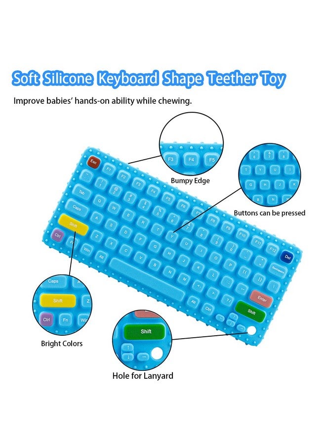 Besosay Baby Keyboard Teething Toys for Babies 0-3, 0-6, 6-12 Months | Soft Silicone Baby Keyboard Teethers Toys | Baby Fidget Toys 0-6 Months | Infant Teether Pacifier for Breastfeeding Baby Boy Girl - Image 4