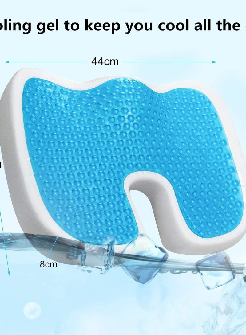 جوناريس وسادة مقعد جل - وسادة عظم العصعص غير القابلة للانزلاق مصنوعة من الجل وإسفنج الذاكرة لتخفيف آلام عظم الذنب - وسادة كرسي للجلوس لفترات طويلة - وسادة مقعد سيارة لكرسي المكتب - لتخفيف آلام عرق النسا والظهر ودعم الظهر - Image 3