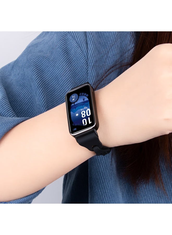 Wei Qiantu Weiqiantu Compatible With Huawei Band 9/8 Strap, Fashionable Hollow Silicone Wristband, Smart Watch Band For Men And Women, Chain Buckle Strap, White (Light Gold Buckle) - Image 5