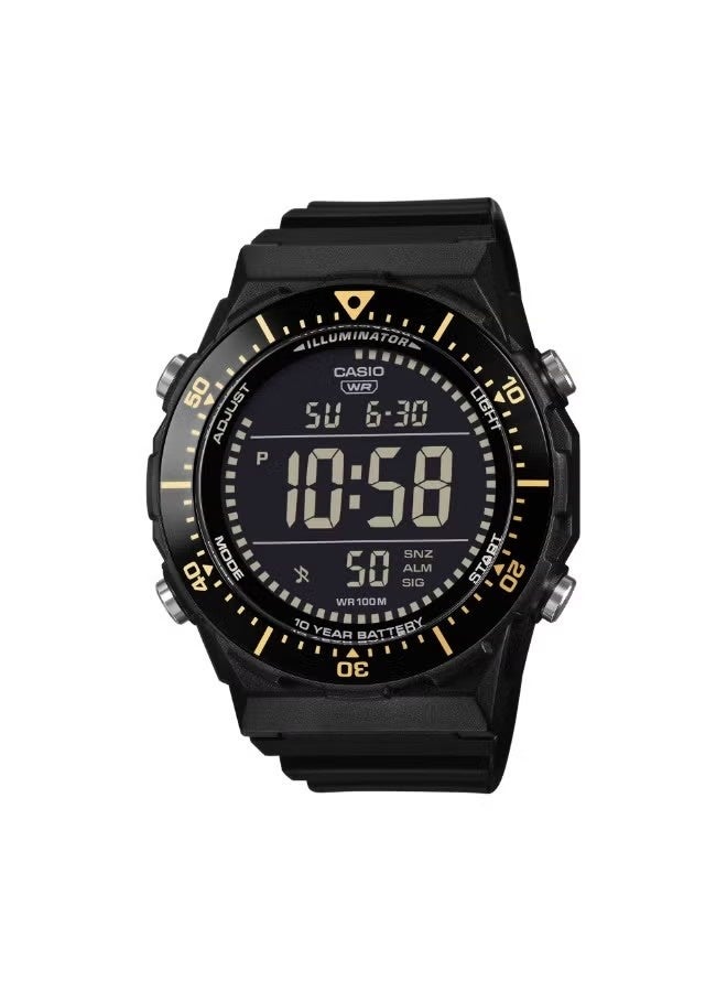 CASIO ساعة كاسيو الرقمية الرياضية AE-1700-1BVDF - حزام من الراتنج الأسود، شاشة كبيرة، ملابس خارجية ونشطة يوميًا - Image 1