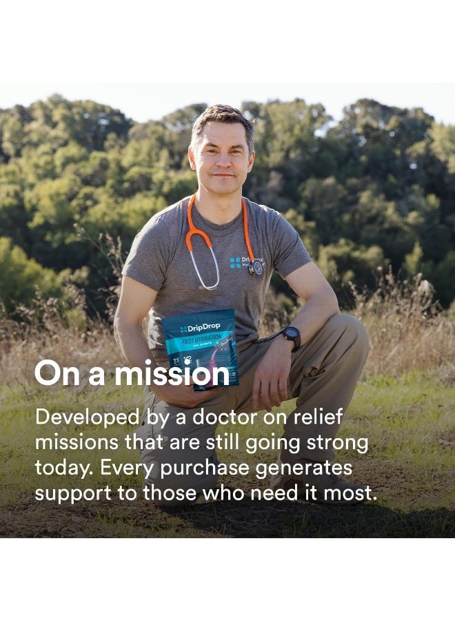 DripDrop Hydration - Electrolyte Powder Packets - Grape, Fruit Punch, Strawberry Lemonade, Cherry - 16 Count - Image 2