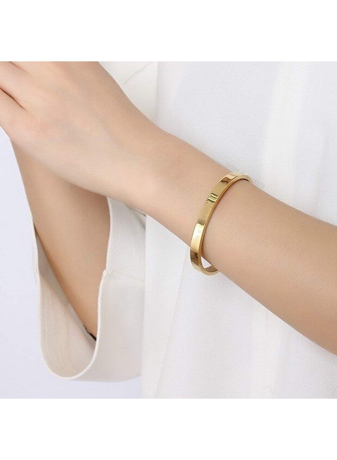 Young & Forever Gift Gold Openable Free Size Stainless Steel Trendy Kadaa Bracelet For Men And Boys. - Image 2